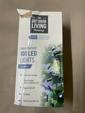100 Battery Operated Cool White LED Lights Indoor Outdoor + Timer Multi Action Unbranded