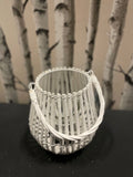 White medium Bamboo Candle Lantern Size H23cm X D20cm With High-Quality Material Unbranded