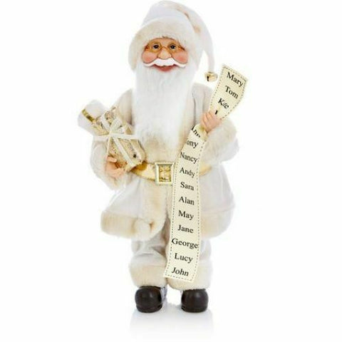 40cm Sitting Santa Claus Nice Xmas List Parcels Cream Plush Christmas Decoration - Retail ABC - Branded Goods - Discount Prices