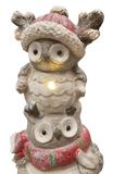 Premier Triple Owl Tower LED Christmas Glittered 63cm Tall Ornament Decoration - Retail ABC - Branded Goods - Discount Prices