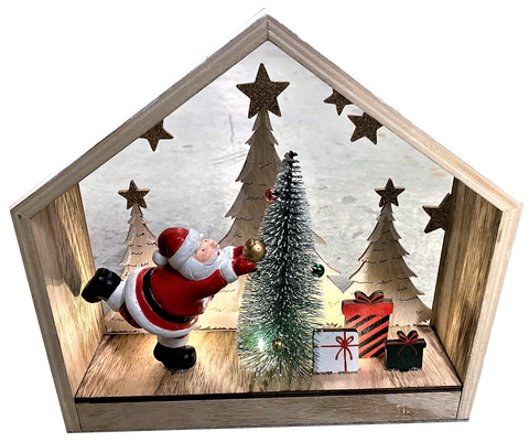 Premier 24x25cm LED Battery Operated Light Up LED Christmas House Scene Ornament - Retail ABC - Branded Goods - Discount Prices