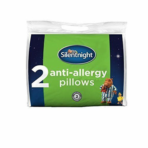 NEW SEALED Silentnight Anti-Allergy Anti Bacterial Pillow Pair - White Pack of 2 - Retail ABC - Branded Goods - Discount Prices