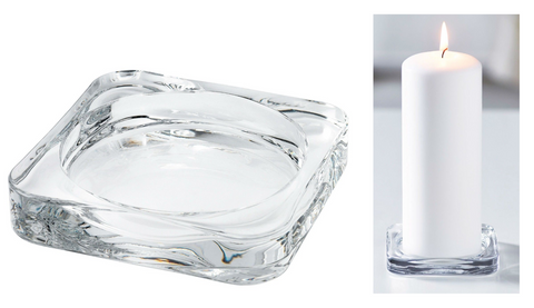 PACK OF 6 x Round Glass Pillar Church Candle Plate tray Plant Pot Stand - Retail ABC - Branded Goods - Discount Prices