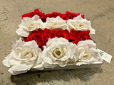 12 Pack Large 6x Red 6x Cream Rose Christmas Tree Flower Clip On Xmas Decoration - Retail ABC - Branded Goods - Discount Prices
