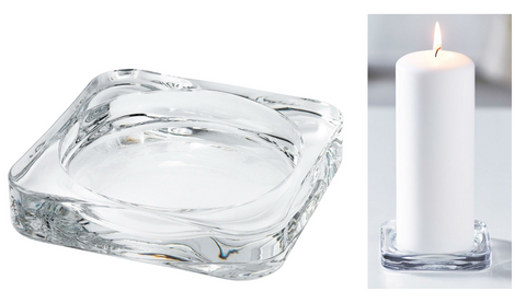 Pack of 6 x 10cm Glass Crystal Round Glass Candle Plate Tray - Retail ABC - Branded Goods - Discount Prices