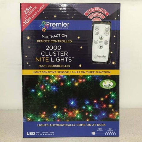 2000 LED Multi Coloured Cluster Nite Lights Light Sensor Missing Remote Control - Retail ABC - Branded Goods - Discount Prices