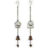 3 X Premier Loud Cast Iron Birdcage and Bell Garden Hanging Assorted Wind Chime - Retail ABC - Branded Goods - Discount Prices