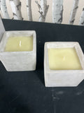 Concrete Effect Citronella Candle Pot Set Of 3 White Square Shape Concrete