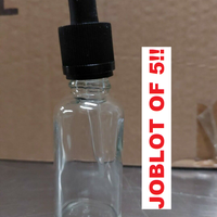 5 x 30ml Clear Glass Bottle with Pipette Bottles Round Empty Boston Eye Dropper Unbranded