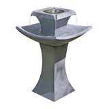 Solar Power Outdoor Pagoda Stone Effect Water Fountain Feature Garden Bird Bath Smart Garden