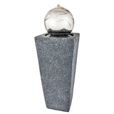 Tower Water Feature Stainless Steel Orb LEDs Garden Patio Outdoor - Retail ABC - Branded Goods - Discount Prices