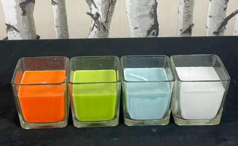 Set of 4 Small Clear Glass Candles Holder H7 x Dia.7.5cm H & H