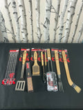 8pc Barbecook Barbecue Cooking Grill Utensils Tools Set With Wooden Handle Steel Barbecook