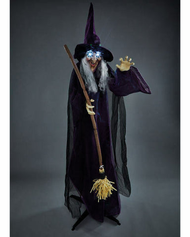 Animated 1.8m Witch Light Up Eyes Talking & Scary Cackling Halloween Party - Retail ABC - Branded Goods - Discount Prices