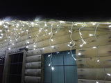 5.9m (300 LEDs) Snowtime Outdoor LED Icicle Lights in Cool White Timer Function Snowtime