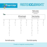 Premier Decorations 300 LED Multi Action Frosted Iciclebrights - White Premier Decrations