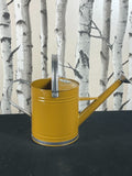 3.5L Watering Can Mustard Powder Coated Galvanised Steel With Silver Trim Accent The Outdoor Living Company