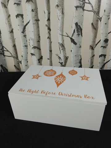 ""29x20cm 2 Asst White Christmas Box Gold & Silver "" Unbranded