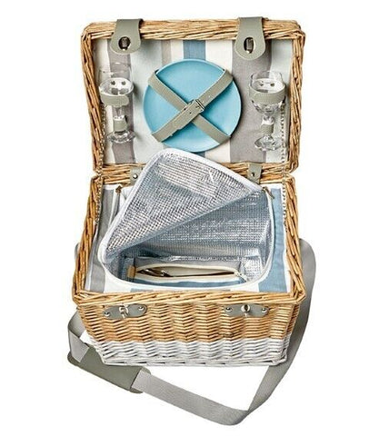 Premier 2 Person Wicker Picnic Hamper cooler basket Premier
