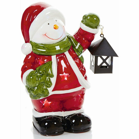 Premier Decorations Ceramic LED Lit Standing Colour Changing Christmas Character - Retail ABC - Branded Goods - Discount Prices