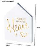 LED LIGHT UP MARQUEE CANVAS Wall Art Poster Picture Prints Home Love Peace Laugh Premier