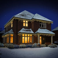 460 LED Snowing Icicles Frosted Multi-Action Christmas Lights Timer - WARM WHITE Premier