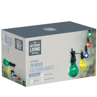 20 Festoon Bulb Multi-Coloured LED LowVoltage Indoor Outdoor Garden Party Lights Garden Lights