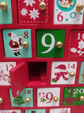 35 x 32cm Red Triangular Wooden Advent Calendar 24 Doors Christmas Xmas - Retail ABC - Branded Goods - Discount Prices