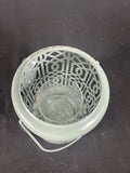 24cm Grey Metal Filigree Lantern Candle Holder Glass Cylinder Contemporary . The Outdoor Living Company