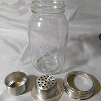 Country Style Cocktail Set Shaker 2 Glass Jars with Straws Stand Bar Kitchen Premier