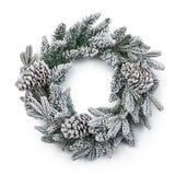 Premier Decorations 60cm Lucia Flocked Pine Cone Christmas Wreath - Retail ABC - Branded Goods - Discount Prices