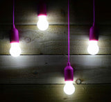 2 or 4 x LED Pull Cord Portable Hanging Rope Lights Garages Sheds Tents Battery LYTT