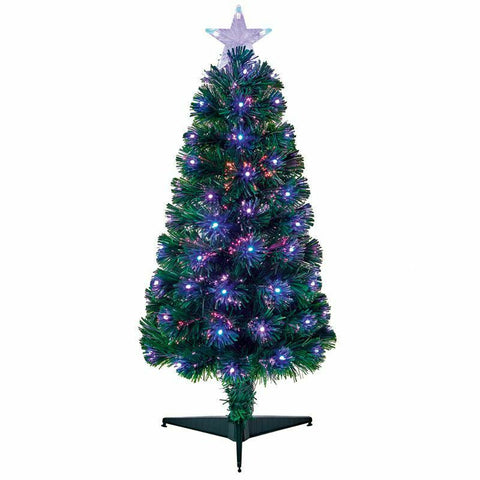 New 80cm 2.6ft Slim LED & Fibre Optic Colour Changing Christmas Tree - Retail ABC - Branded Goods - Discount Prices