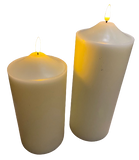 Premier 2 Pack 20cm & 25cm Cream FlickaBright Candle with Wax Finish and Timer - Retail ABC - Branded Goods - Discount Prices