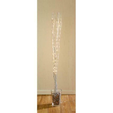 1.2m Silver Lit Twigs 80 Warm White LED Indoor Mains powered Decoration