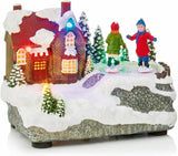Christmas 15cm Lit Animated House Village Scene Tree Santa 4 Designs Xmas Premier Decorations