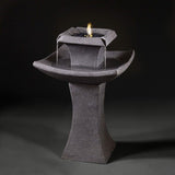 Solar Power Outdoor Pagoda Stone Effect Water Fountain Feature Garden Bird Bath Smart Garden