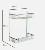 2 Tiers Flat Storage Shower Rack Shelf Organiser Bathroom Caddy Basket Tidy Unbranded