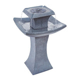 Solar Power Outdoor Pagoda Stone Effect Water Fountain Feature Garden Bird Bath Smart Garden