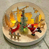 Premier Wooden Santa Claus LED Battery Operated Christmas Ornament Decoration Premier