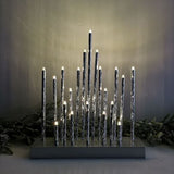 Premier Aluminium Candle Bridge 20 Warm White LEDs 27cm-Silver Kasco