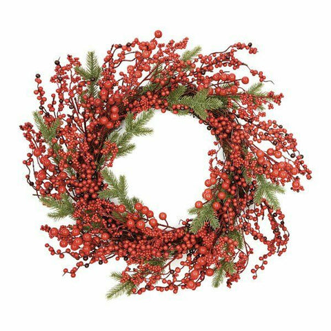Premier Christmas 50cm Traditional Red Berry Rattan Decorative Door Wreath - Retail ABC - Branded Goods - Discount Prices