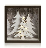20cm Wooden Forest Box Scene Battery Operated Light Up Warm White Xmas Festive Premier Decorations