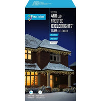 460 LED Snowing Icicles Frosted Multi-Action Christmas Lights Timer - WARM WHITE Premier