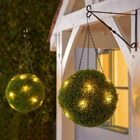 Artificial battery operated timer LED Topiary Ball 28cm with warm white LEDs The outdoor living company