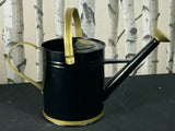 3.5 L Black Watering Can With Gold Accent With Fixed Handle Galvanised Steel CAN