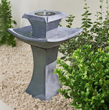 Solar Power Outdoor Pagoda Stone Effect Water Fountain Feature Garden Bird Bath Smart Garden