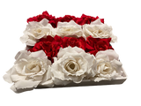12 Pack Large 6x Red 6x Cream Rose Christmas Tree Flower Clip On Xmas Decoration - Retail ABC - Branded Goods - Discount Prices