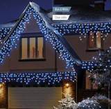 180 - 960 LED White Snowing Icicles Christmas Party Wedding Outdoor Lights Timer - Retail ABC - Branded Goods - Discount Prices