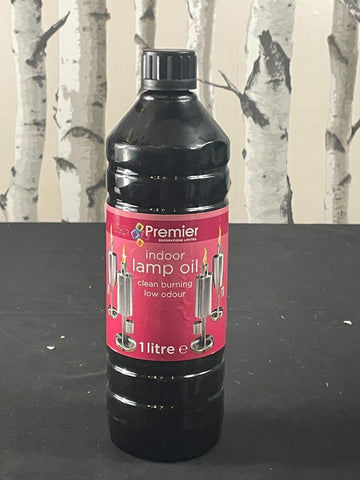 2 x Premier 1Ltr Clear Indoor Lamp Oil Clan Burning Low Odour Premier